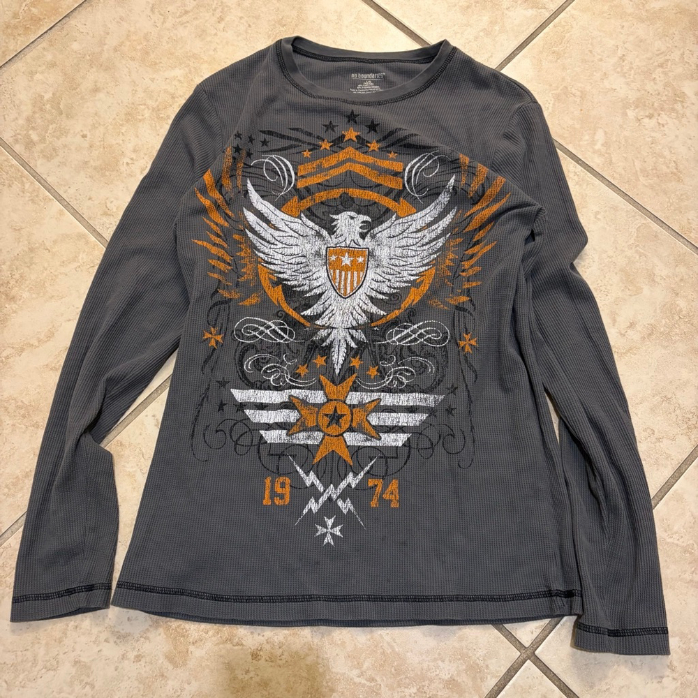 No Boundaries Vintage Y2K style waffle longslevee t-shirt